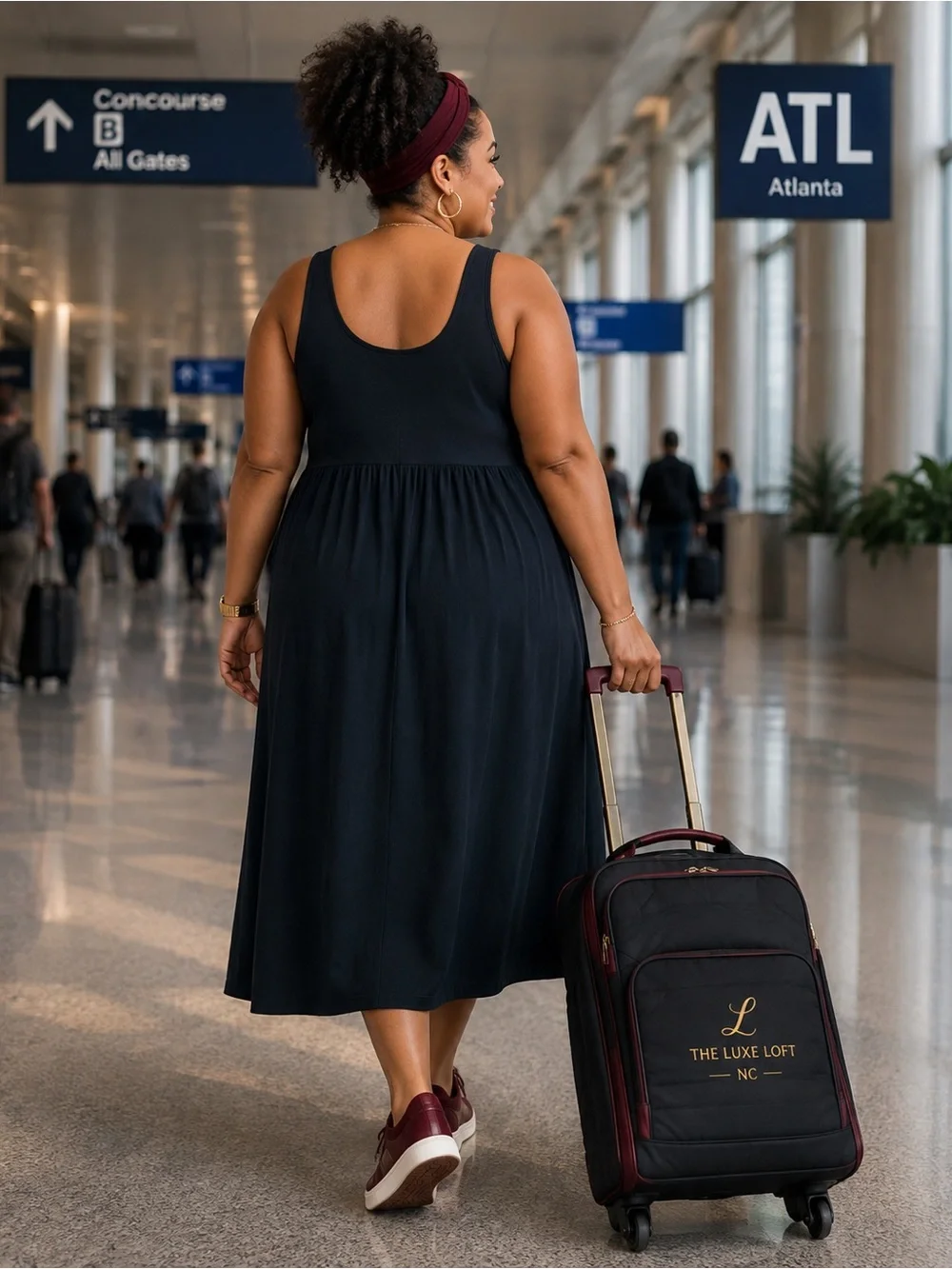 All In Motion Black Travel Dress XXL | Airport Athleisure UPF 50+ Pockets NWT - Picture 2 of 6